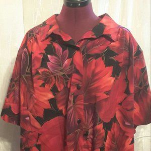 Ladies Red and black floral blouse